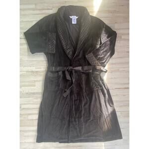 Highgate Manor Quilted Satin Collar Velvet Robe SZ 3X H100721